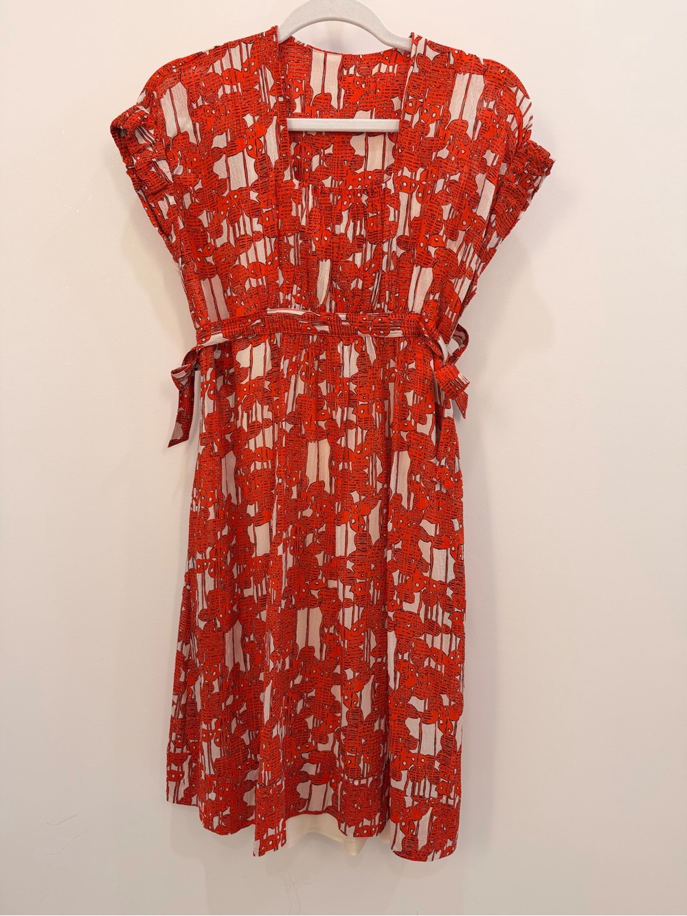 Diane Von Furstenberg Red and White Mini Dress